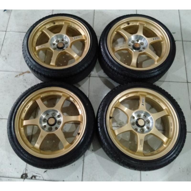 Velg Variasi Pelek Mobil Bekas Type Ssr Ring 17 Pcd 8X100/114 + Ban Phi 215 40 R17 Buat Avanza Xenia