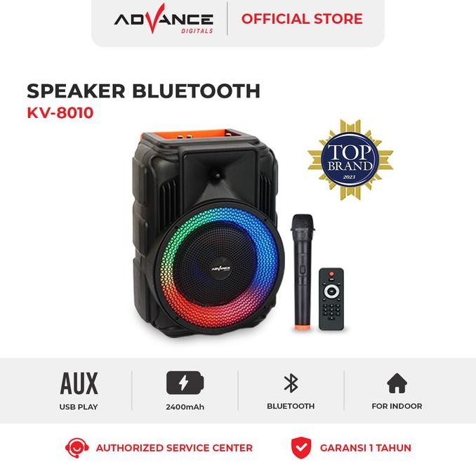 Grosir Speaker Advance Kv8010  Bluetooth Portable Free 1 Microphone Wireless