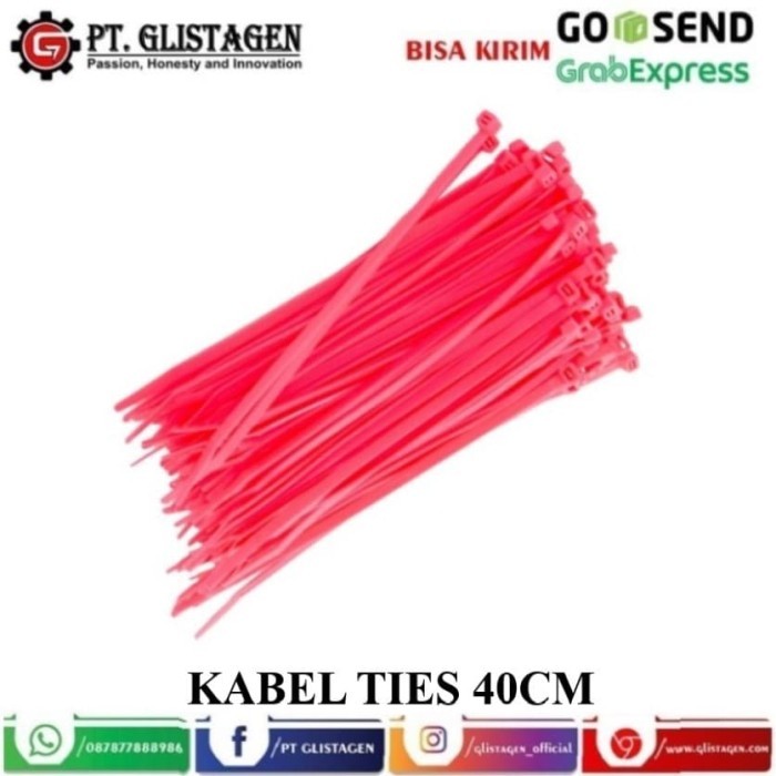 

Kabel ties tali sabuk 40cm Kabel Tis Nylon Warna 5 x 400mm isi 100pcs