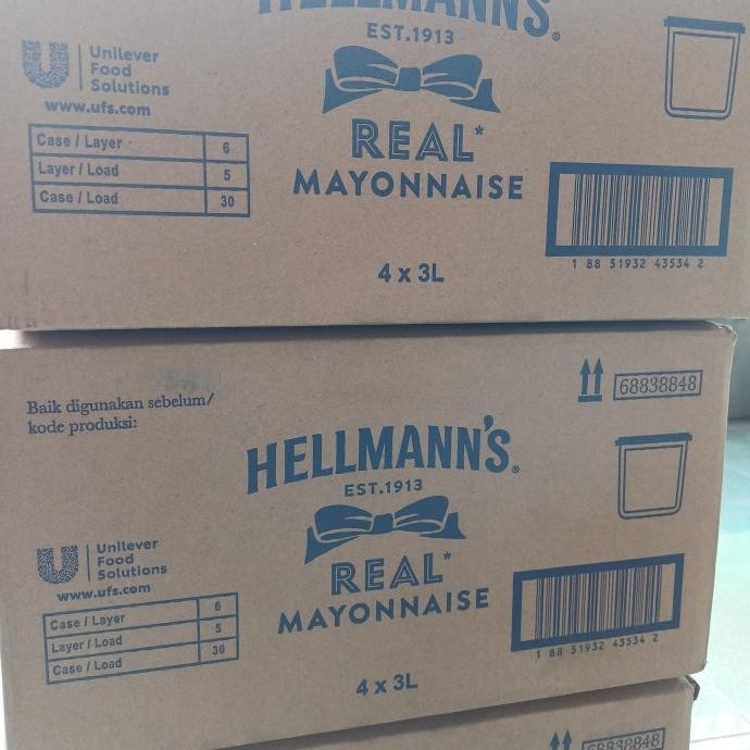 

Real Mayonnaise Hellmann's 3 Liter Kartonan