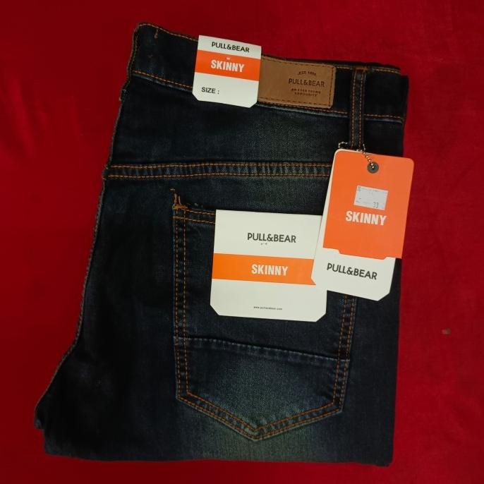 Celana Skinny jeans pria panjang putih bersih Pull & Bear Stretch Terlaris