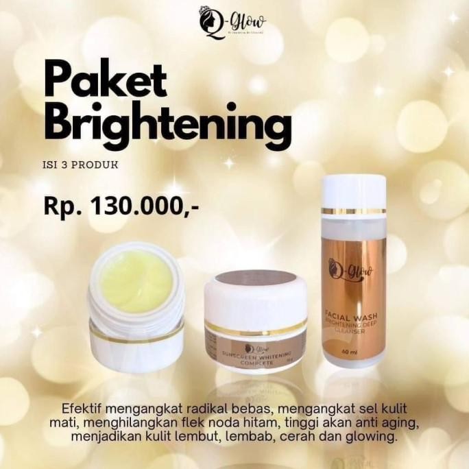 QGLOW Skincare Original Bpom/ Klinik Qglow Paket Acne QGlow  Qglow Brightening Series BED