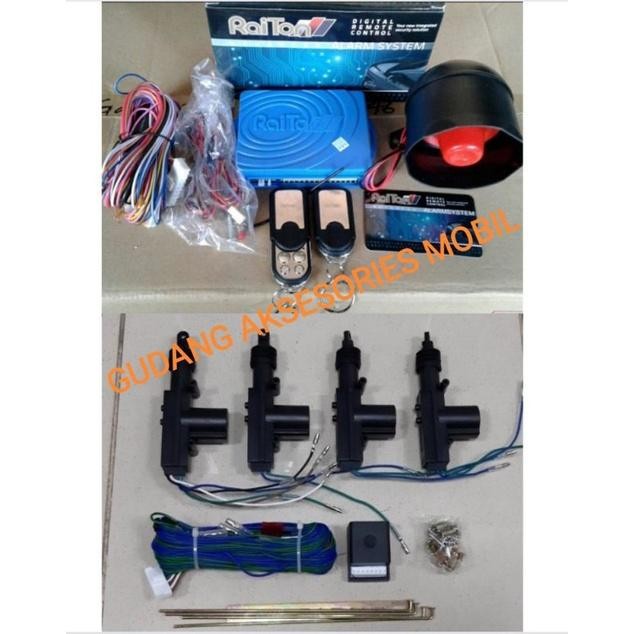 Paket Alarm Raiton Remot Sleding Central Lock 4 Pintu Mobil Espas Timor Canter Ertiga Grandis