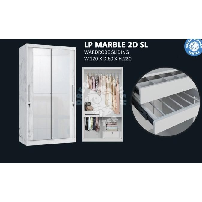 Lemari Pakaian Siantano Marble Minimalis Furniture Rumah