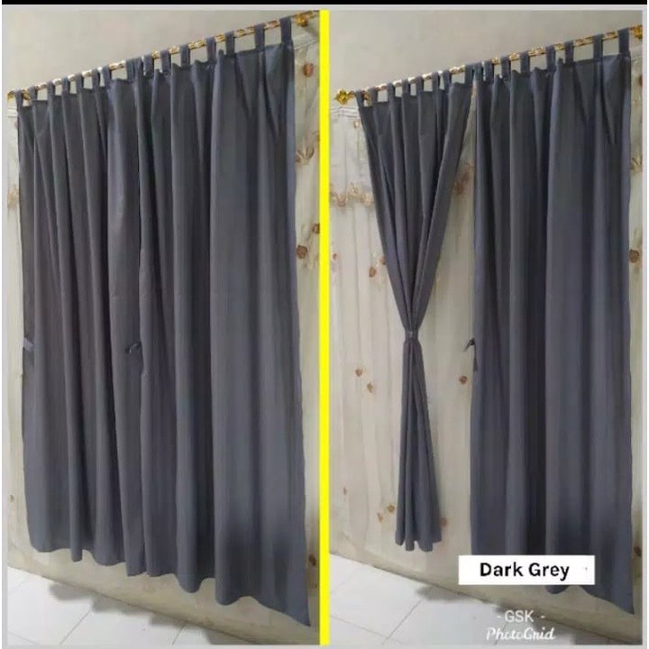 Hot Sale Gorden Pintu Jendela Polos Embos Murah Tirai Korden Hordeng Embos Polos Abu Coklat Ungu