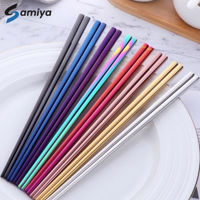 Sumpit korea stainless / sumpit warna / chopstick korea stainless