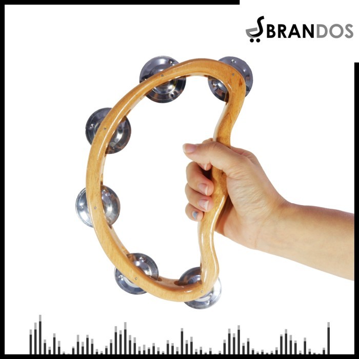 Tamborin Kayu Mahoni Jepara Single Head Kecrekan Tambourine LT-305