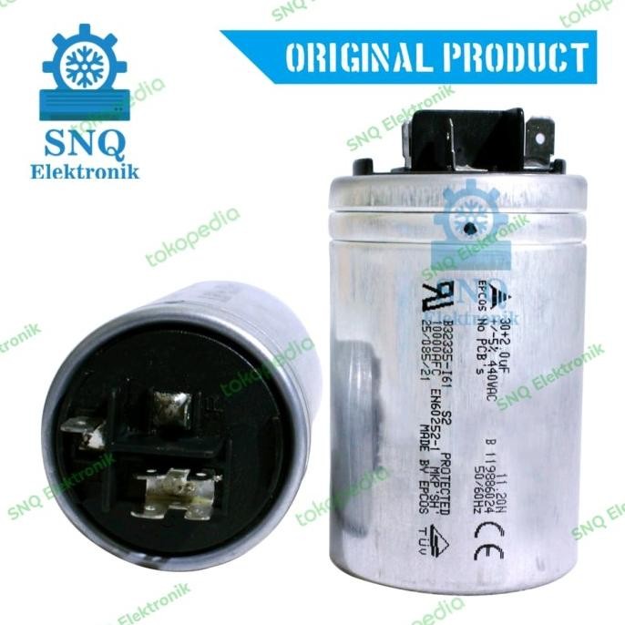 Capasitor EPCOS 30+2 uf 440VAC / Kapasitor AC 30/2 uf Epcos 440 VAC