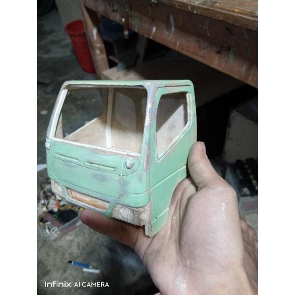 Kabin Miniatur Truk Canter Bahan Triplek Sama Pvc