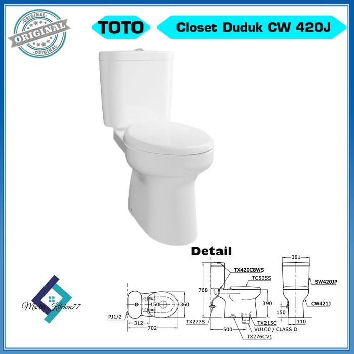 Closet Duduk Toto Cw 420 J/ Sw420Jp Tutup Biasa