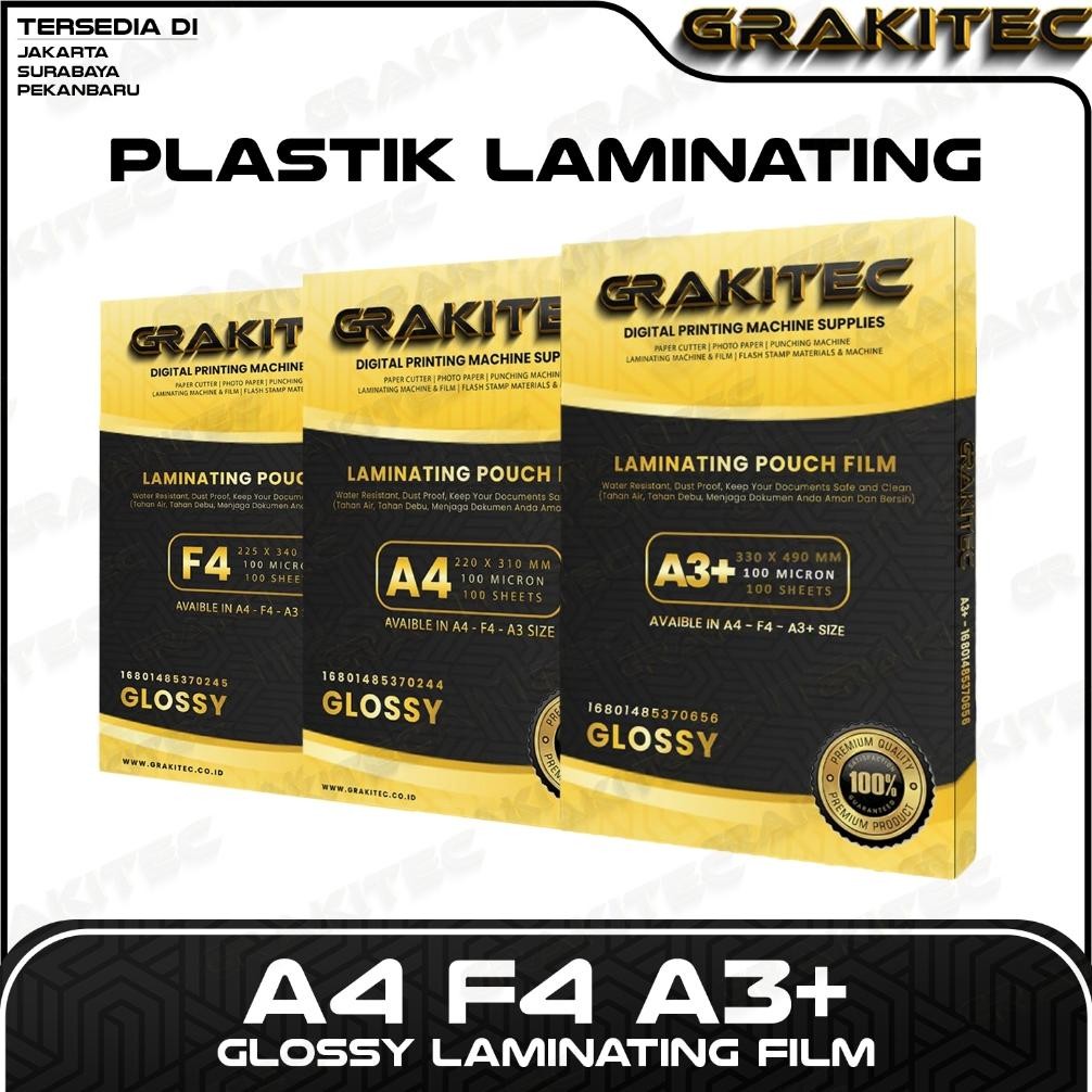 

TERLARIS Plastik Laminating FIlm A4 / F4 / A3+ Glossy 100 MICRON 100 PCS Grakitec GB29