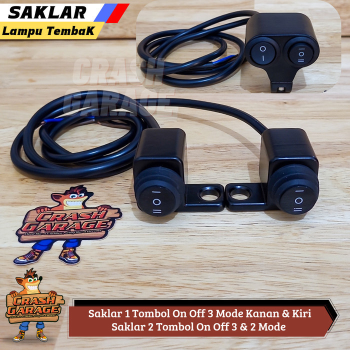 SAKLAR ON OFF LAMPU TEMBAK MOTOR 2/3 MODE ALUMUNIUM ALLOY PASS BEAM