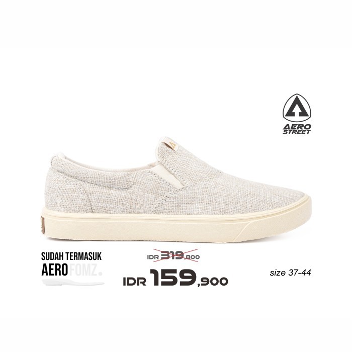 Aerostreet 37-44 Comfy Davano Krem Putih - Sepatu Slip On