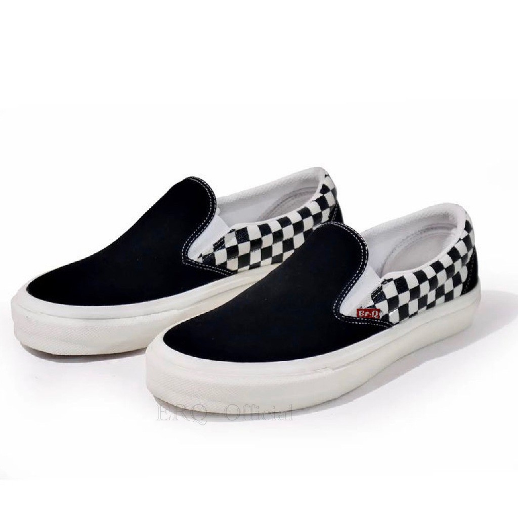 HOT DEALS SEPATU SLIP ON BLACK WHITE PRIA WANITA SLIP ON VANS HITAM PUTIH COWOK CEWEK