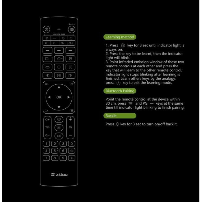 Promo Remote Zidoo V12 Bluetooth