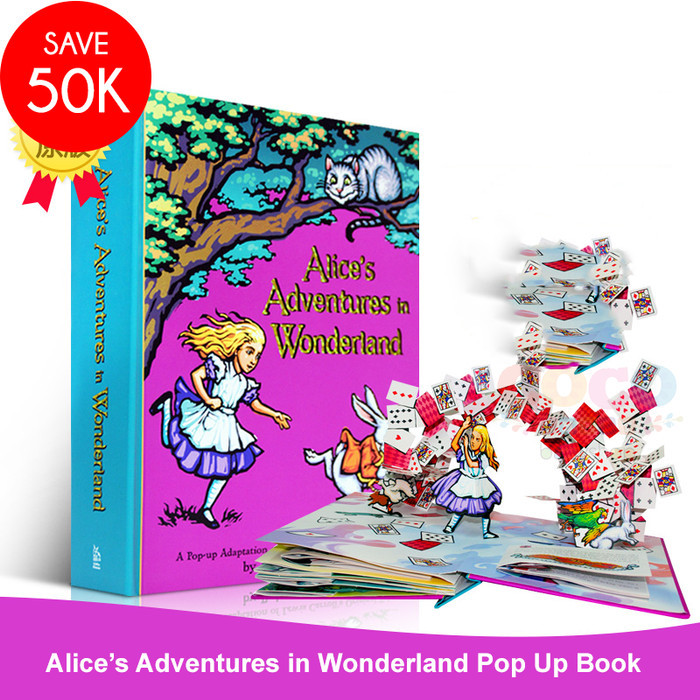 Pop Up 3D Board Book Alice's Adventures in Wonderland Buku Anak