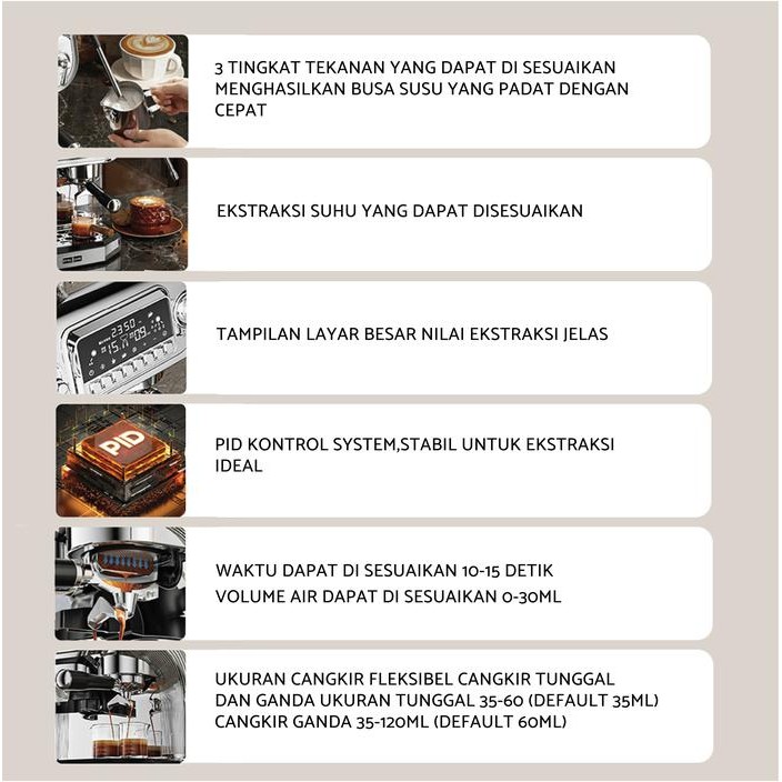 CAFELER MESIN KOPI ESPRESSO 2 BOILER COFFEE MAKER OTOMATIS KONTROL