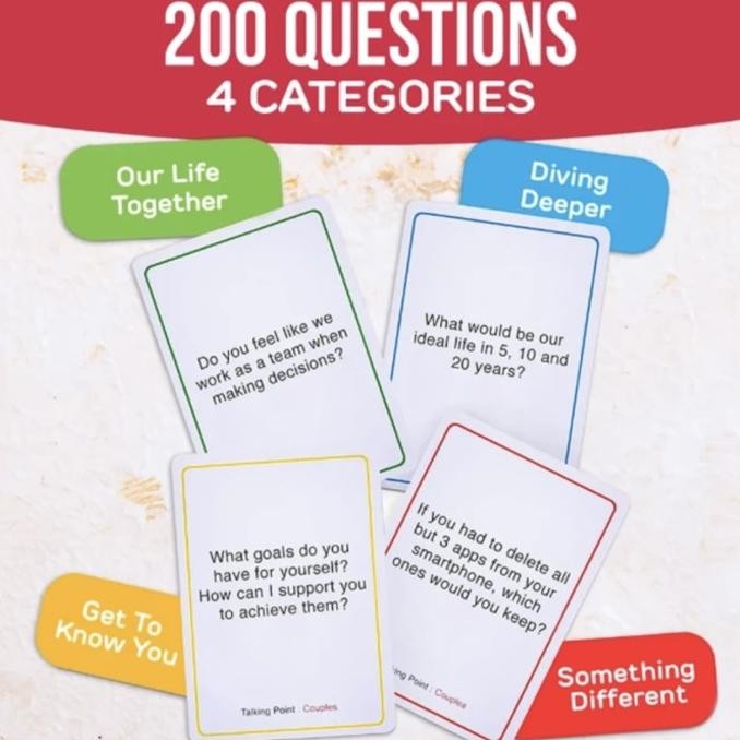Grosir Talking Point Couples Card Game Relationship Card Game