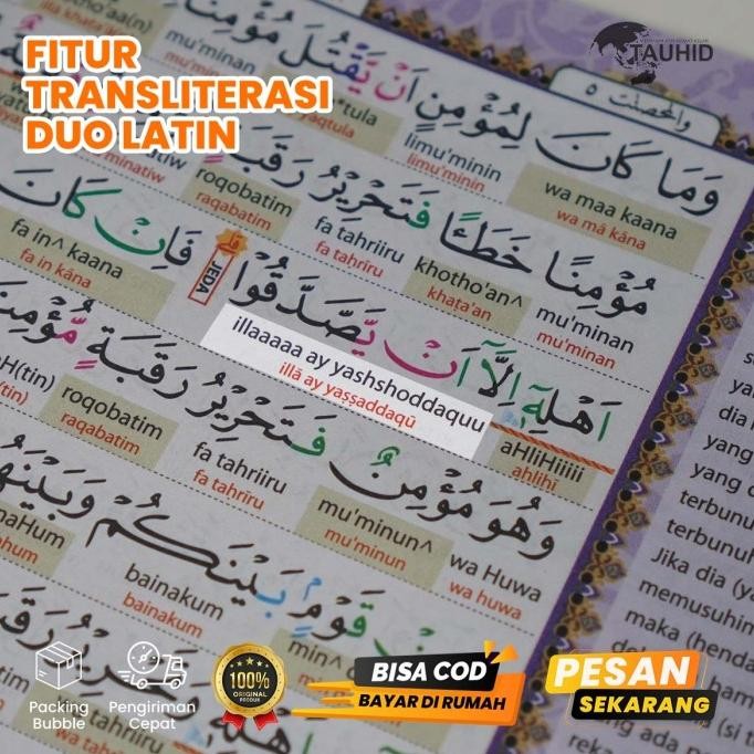 Mushaf Alquran Almadrasah Duo Latin Per Juz B5 Terjemahan Tajwid Warna