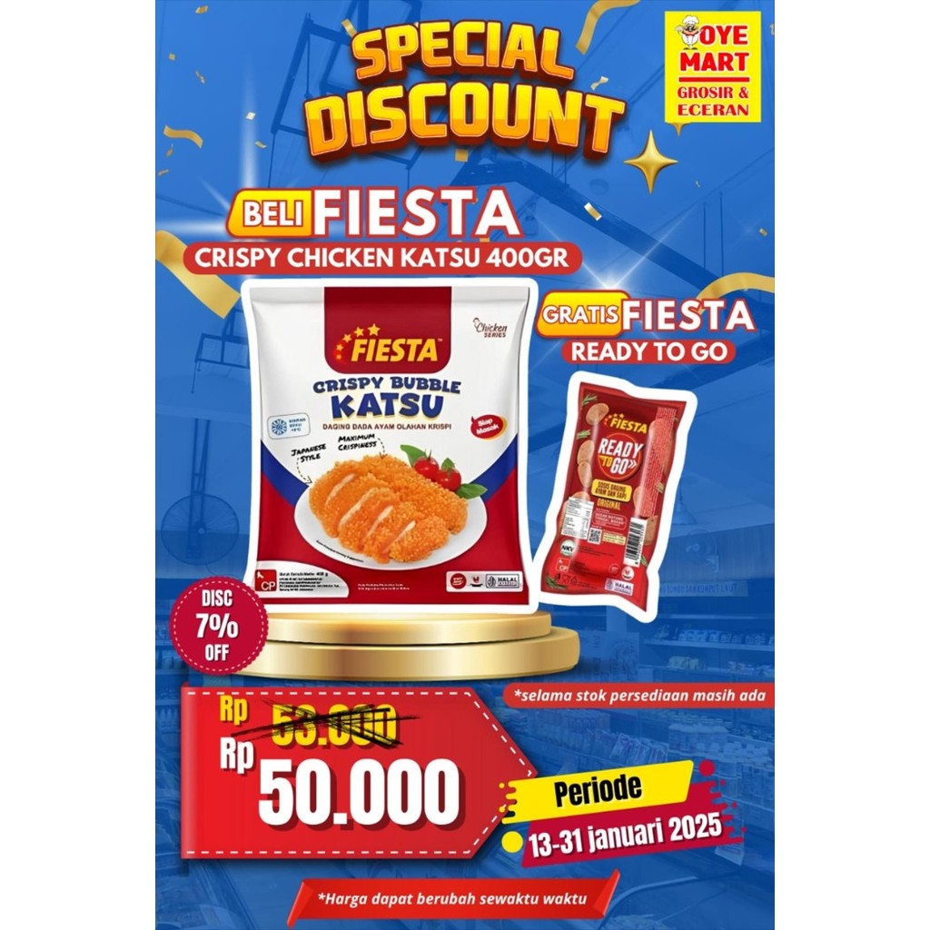 

FIESTA CRISPY CHICKEN KATSU 400GR / BUBBLE KATSU