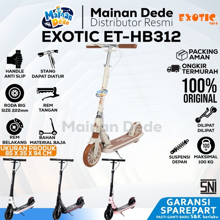 Scooter Anak EXOTIC SCOOTER ET-HB312 (REM SHOCK STEEL ) ET HB312 BEBAN MAX 100KG
