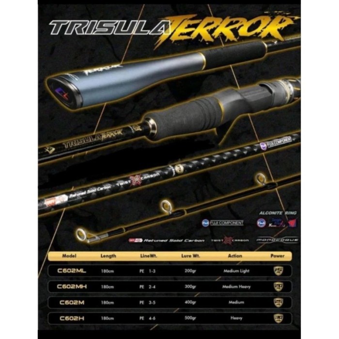 AJR99 ROD / JORAN PANCING DAIDO TRISULA TERROR CARBON SOLID 180CM PE 1-3 PE 2-4