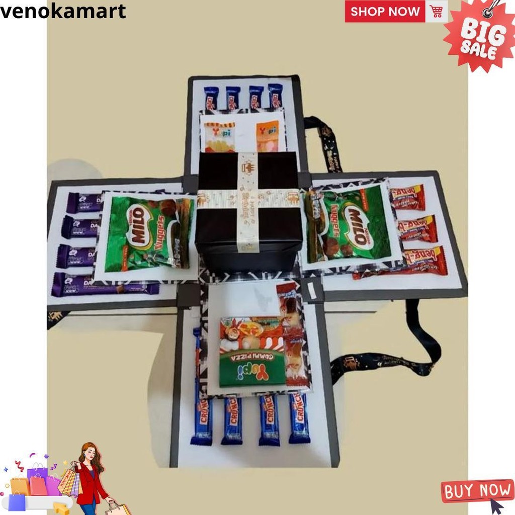 

Explosion Box Snack | Snack Box | Suprise Snack Box | Misteri Box | Kado Ulang Tahun | Kado Anniversary | Kado Valentine | Kado Unik | Kado Lucu | Kado Farwell | Kado Hari Ibu | Kado Natal | Kado Graduation | Kado Murah Custom | Snack Box Viral | Giftidea