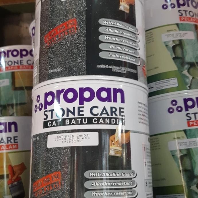 Promo propan pelapis batu alam warna hitam cat batu candi COD