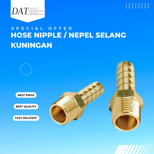 TERLENGKAP Hose Nipple Drat Male / Nepel Selang Drat Luar Kuningan