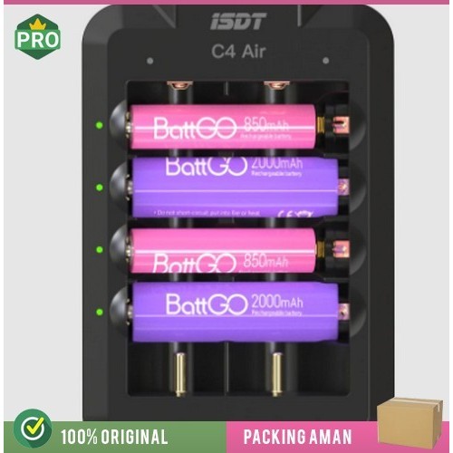 ISDT C4 AIR 4A 6 SLOT USB TIPE-C INPUT SMART CHARGER UNTUK AA AAA