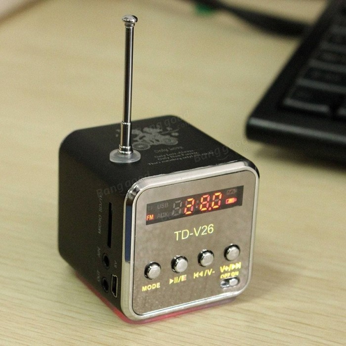 Speaker Mini FM Radio kecil mp3 player slot Micro SD & USB flashdisk