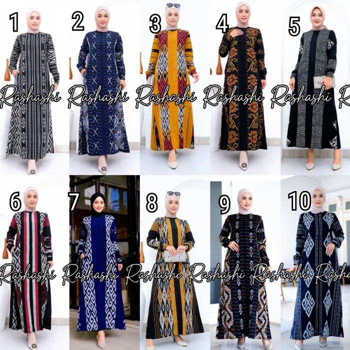 gamis tenun troso jepara couple Resleting depan busui baju lebaran ori