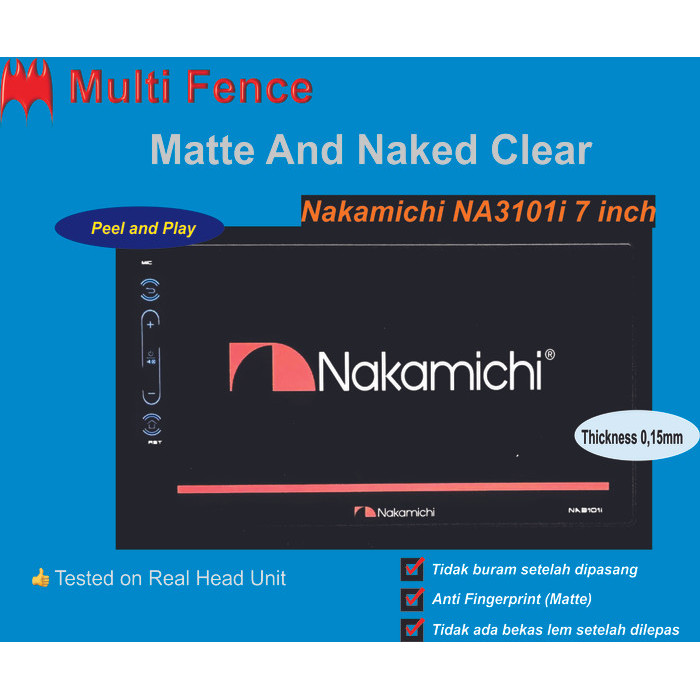 Screen Guard Head Unit Nakamichi NA-3101i 7 inch