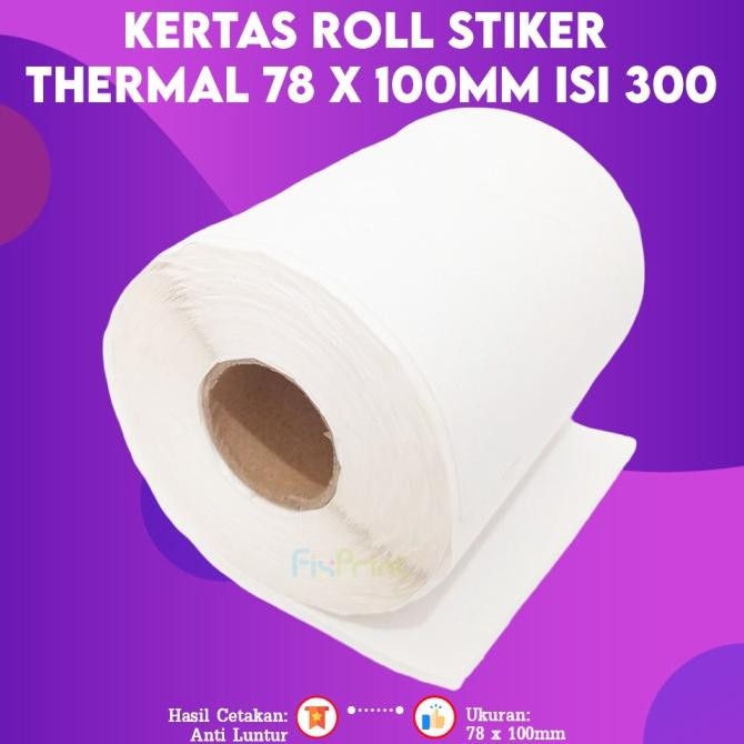 

Sale Kertas Sticker Thermal Roll 78X100 Kertas Stiker Lipat Label Resi Barcode Anti Luntur 100X150