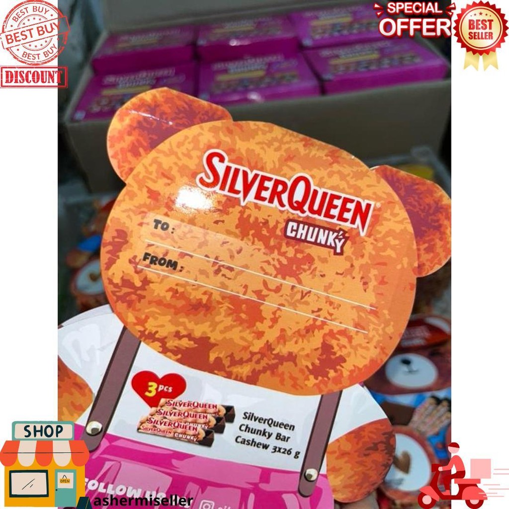 

Coklat Silverqueen Beruang Viral (Disarankan Ekstra Bubblewrap) / Chocolate Silver Queen Teddy Bear / Hadiah Gift Bingkisan Ulang Tahun Ultah Valentine Pacar Orang Tersayang D Termurah