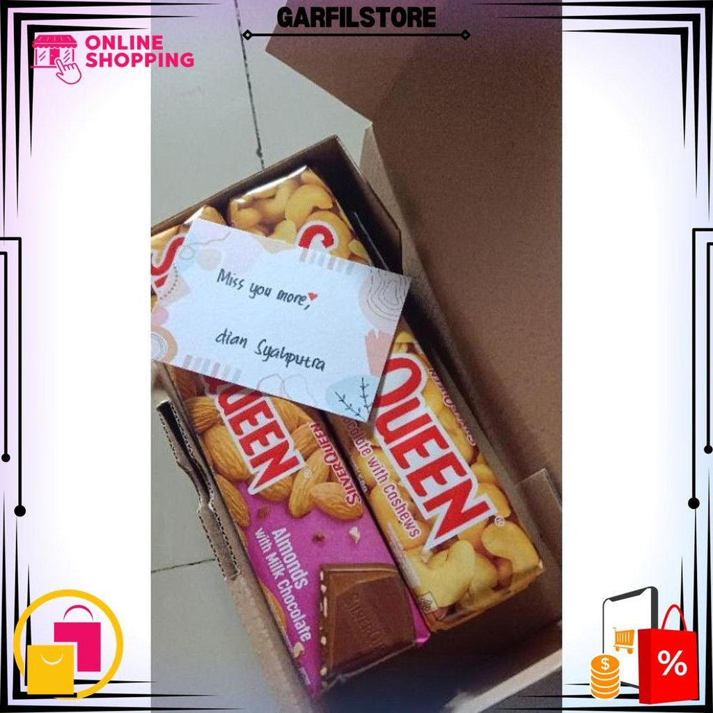 

Silverqueen Almonds/Mede 55 Gram 1 Box (6 Pcs) Free Custom Ucapan D Promo Puncak