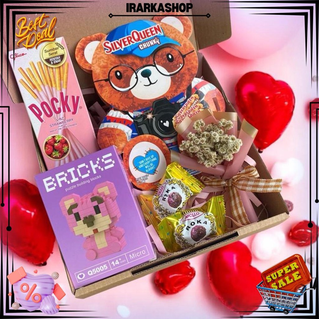 

Hampers Coklat Silverqueen Bear Love Valentine Goft Box Pocky Roka Boneka D Cod