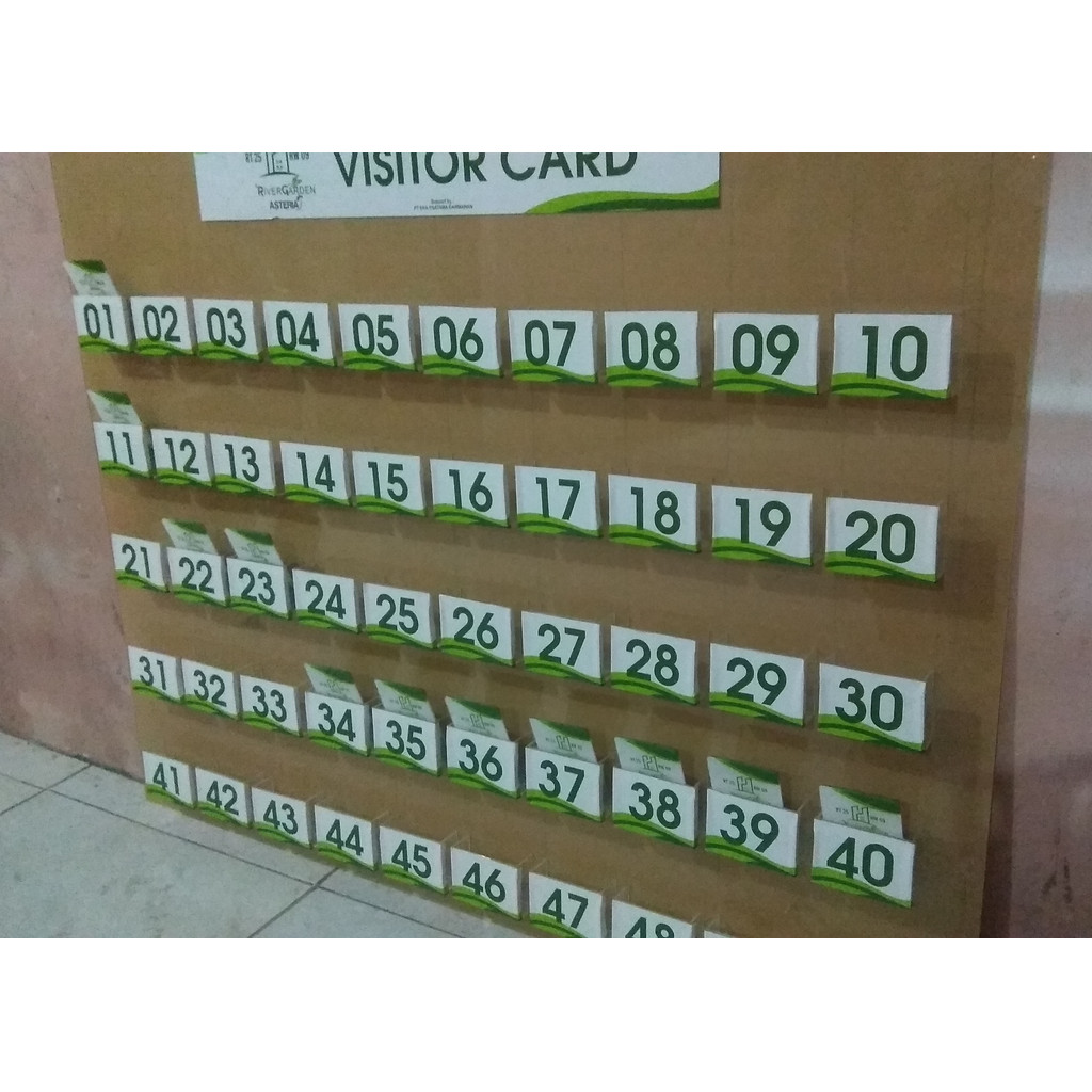 Tempat Kartu Dinding Isi 50 Kotak Untuk Pos Security Perumahan / Kantor