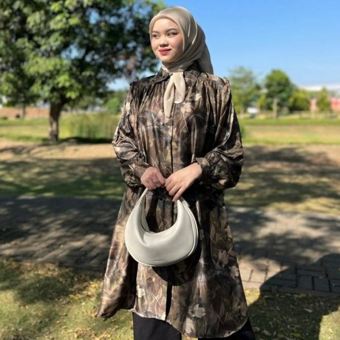 Murah Tunik Wanita Tsurayya Motif Premium Armani Silk Oversize | Dress Gamis Blouse