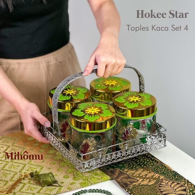 [ ERMA ] Souvenir Toples Lebaran/Toples Kue/Toples Hias Kaca Set 4