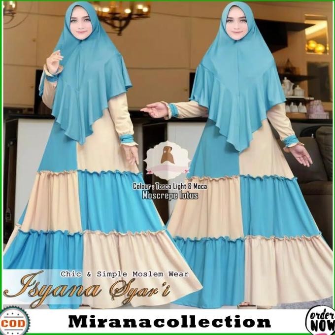 Promo Gamis Syari Isyana Setelan Syari Dress Muslim Isyana Wanita Terlaris