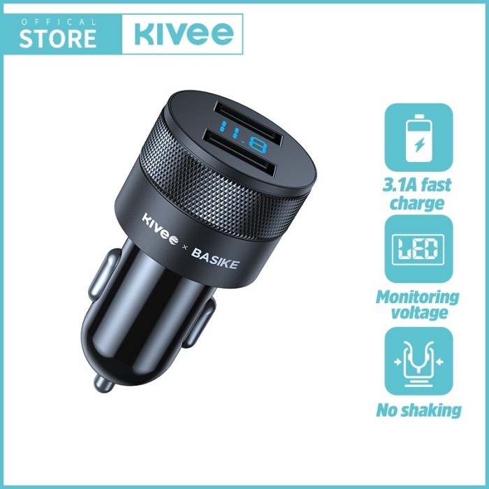 TERLARIS TERLARIS KIVEE CHARGER MOBIL FAST CHARGING CAR CHARGER DUAL USB FOR OPPO SAMSUNG IPHONE