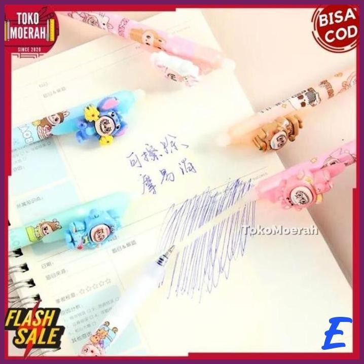 

| STV | PEN CETEK HAPUS TIMBUL LABUBU LUCU UNIK PULPEN MEKANIK CETEK LABUBU BONEKA 3D TIMBUL RESIN LABUBU LUCU
