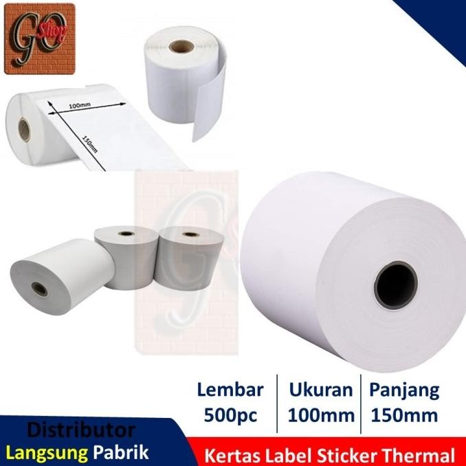 

KERTAS LABEL STICKER THERMAL BARCODE 500PCS 100mmX150mm A6 / 10cmX15mm