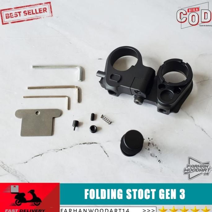 Promo Folding Stock Gen 3 Engsel Lipat Tactical Popor Lipat Import Terbaru