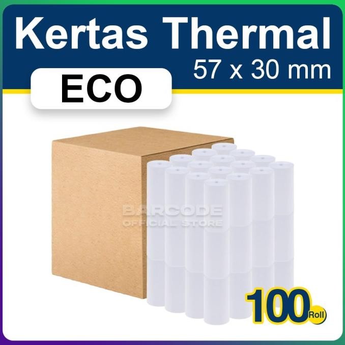 

1 Dus Kertas Thermal 57x30mm / 57 x 30 / 57x30 mm Struk Kasir Coreless