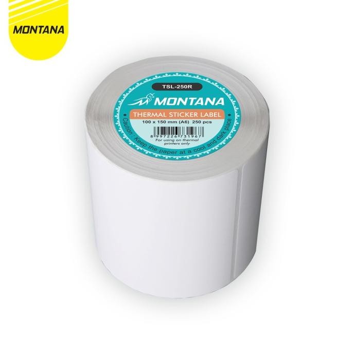 

Montana Kertas Thermal 100 x 150mm / Stiker Label Barcode A6 / 250 Pcs