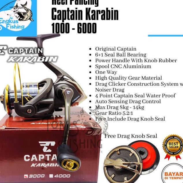 Reel Pancing Captain Arabin 1 6 61 Eal Bearing Power Handle Engu Fihing