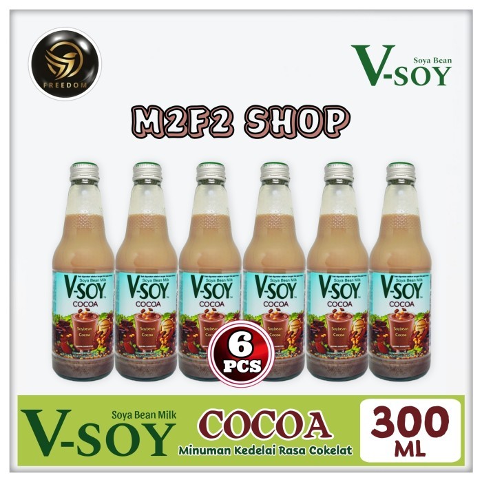 

V-Soy Soya Bean Milk Cocoa Susu Kedelai Cokelat Botol - 300 ml (6 Pcs)
