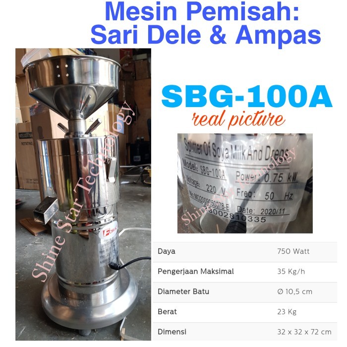 

Splitter Soya Milk & Dregs Fomac SBG-100A Pemisah Sari Dele Kedelai